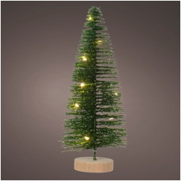 ALBERO MICROLED H20CM D8CM VERDE LUCE CALDA