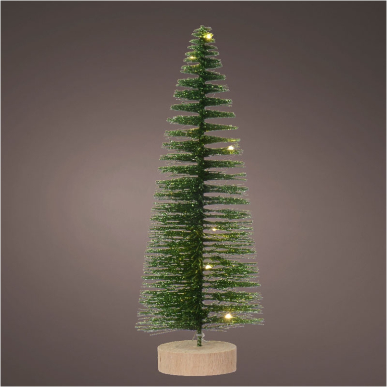 ALBERO MICROLED H30CM D11CM VERDE LUCE CALDA