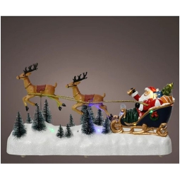 PAESAGGIO LED SLITTA BABBO NATALE 11,5X40H20,8CM