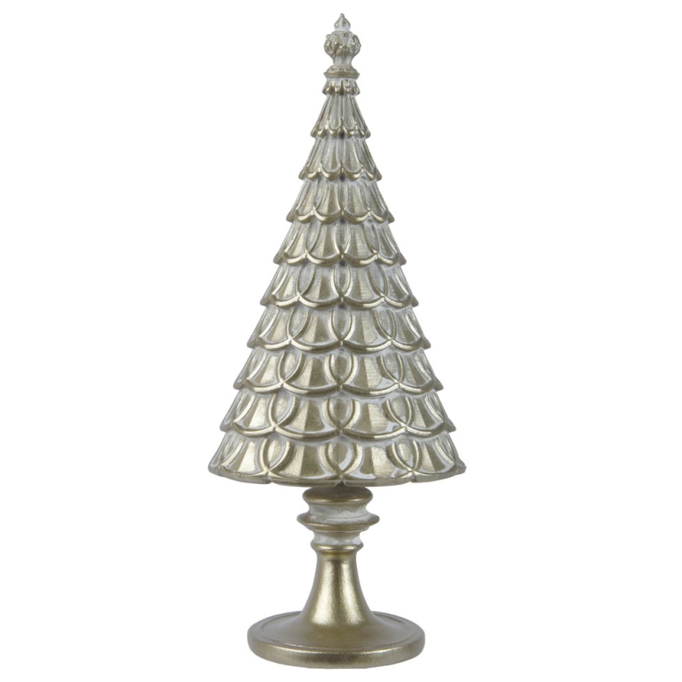 ALBERO DECORATO H23,5CM METALLO ORO CHIARO