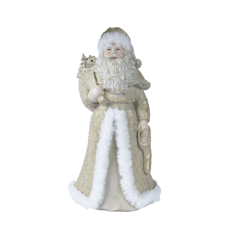 BABBO NATALE CON ALBERO  RESINA H32CM