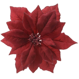 FIORE STELLA NATALE D24CM ROSSA CON CLIP