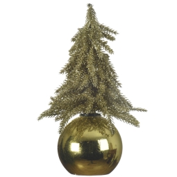 ALBERO DI NATALE MINI    BASE SFERA ORO H28CM