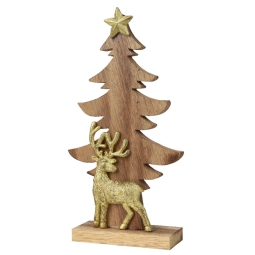 DECORO ALBERO E RENNA    H28CM