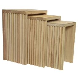 SET 3PZ TAVOLINO IN LEGNO H55CM