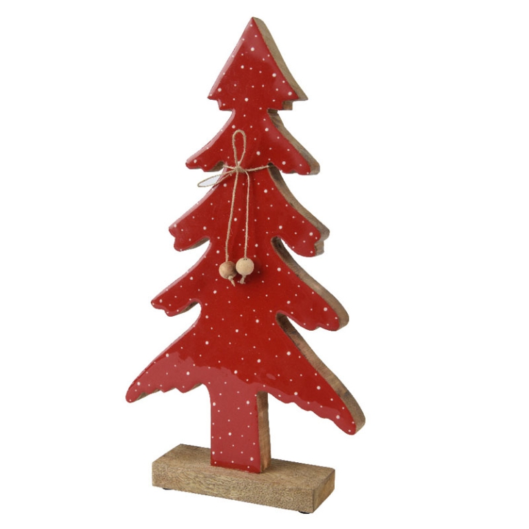 DECORO ALBERO H42,5CM    LEGNO ROSSO