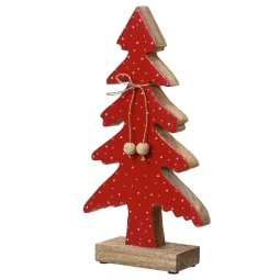 DECORO ALBERO H32CM      LEGNO ROSSO