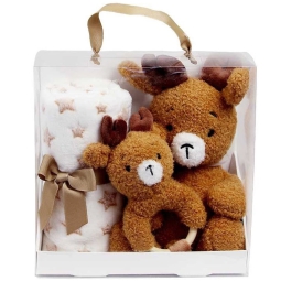 GIFTBOX PELUCHE E COPERTA RENNA