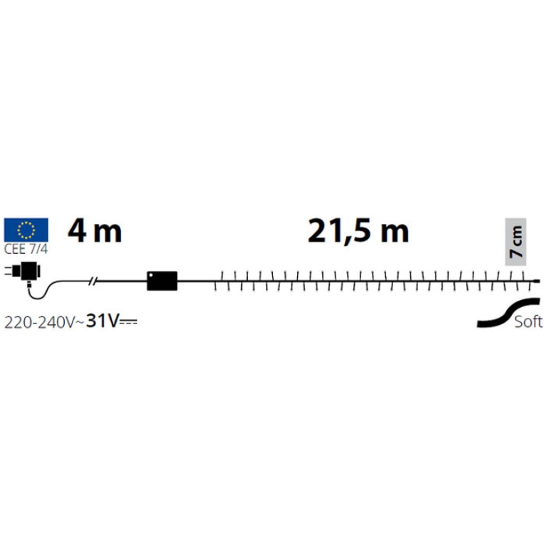 LUMINARIA LED 300L MULTICOLORE L12,5MT 8GIOCHI 3