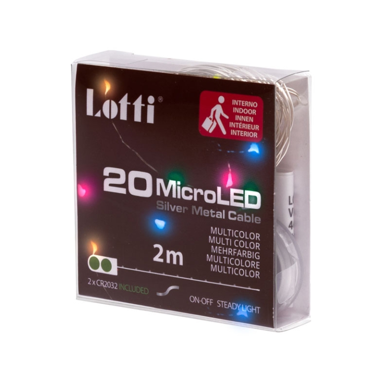 LUMINARIA 20 MICROLED 2M MULTICOLOR A BATTERIA 2