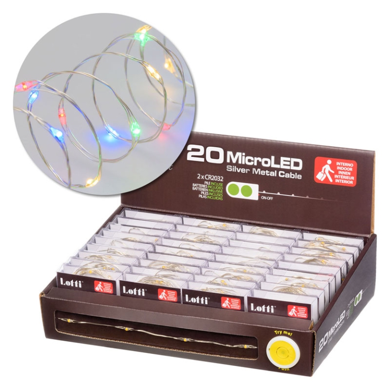 LUMINARIA 20 MICROLED 2M MULTICOLOR A BATTERIA 3