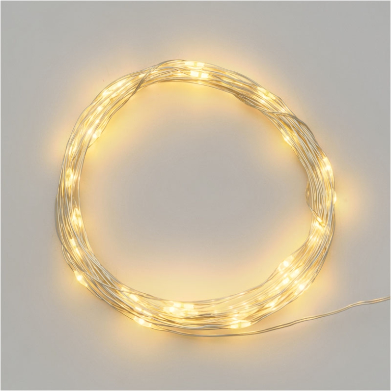 LUMINARIA 40 MICROLED 2M  BIANCO CALDO A BATTERIA 2