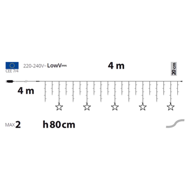 LUMINARIA TENDA 150LED   4M STELLE BIANCO CALDO 3