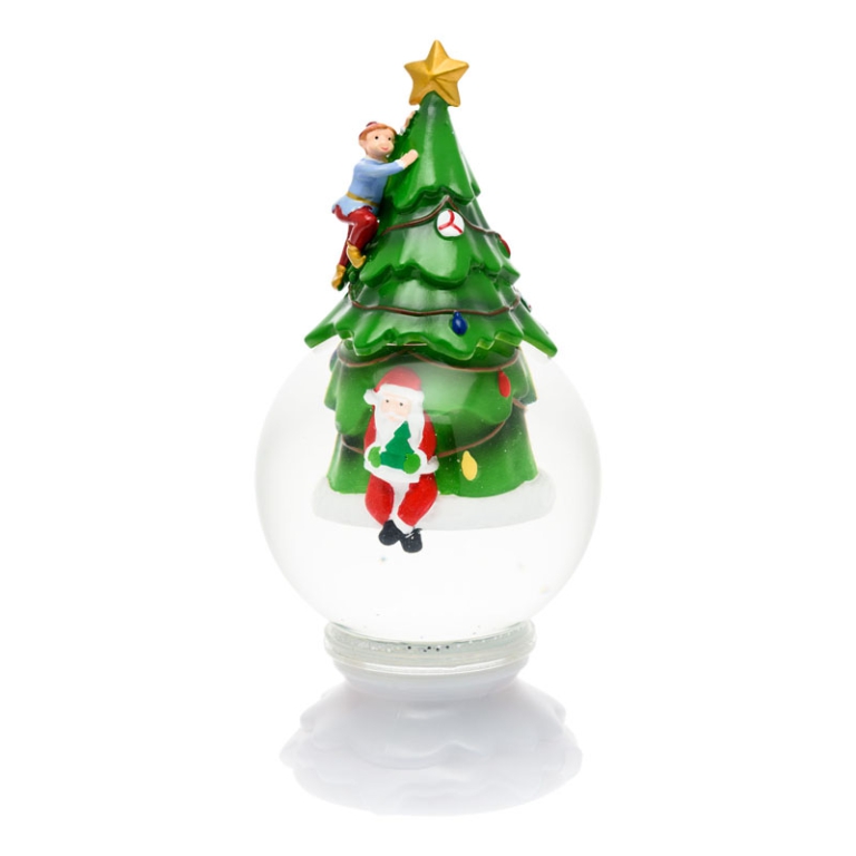 SFERACQUA LED D11H23CM   BABBO NATALE E ALBERO 5