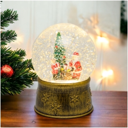 SFERACQUA LED D13H17CM   BABBO NATALE E ALBERO