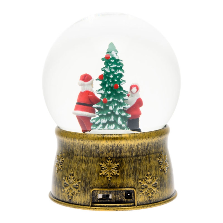 SFERACQUA LED D13H17CM   BABBO NATALE E ALBERO 2