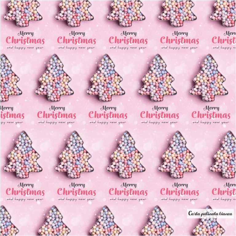 CARTA REGALO 70X100CM 10 FOGLI NATALE NATALE PINK