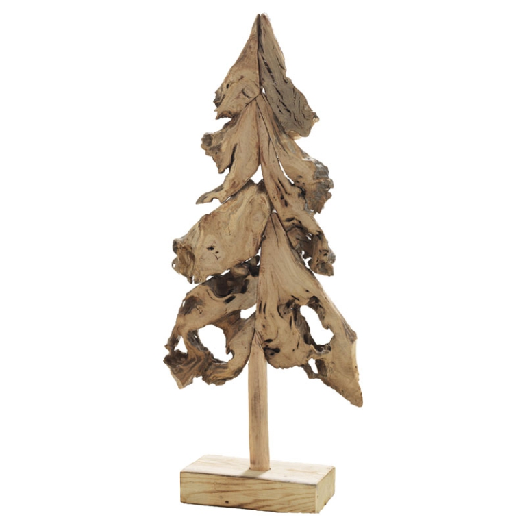 DECORO ABETE H80CM LEGNO