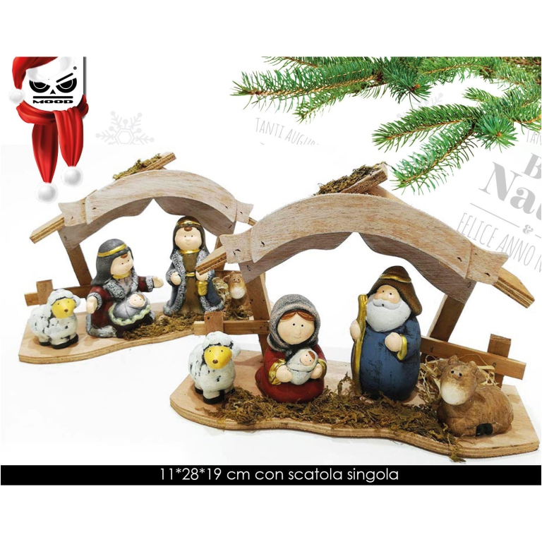 PRESEPE SCENA NATIVITÀ   11X28,5X19CM SOGGETTO ASSORTITI