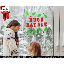 DECORAZIONE IN GEL X FINESTRA BUON NATALE