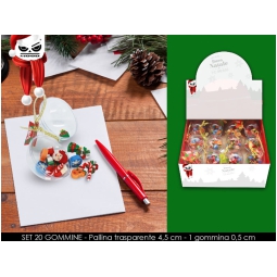 PALLINA CON GOMMINE 12PZ XMAS SOGGETTO ASSORTITI EXPOBANCO