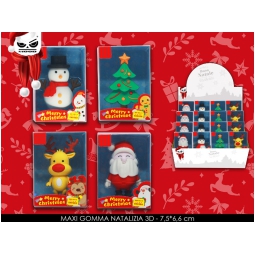 MAXIGOMMA XMAS 3D 12PZ   SOGGETTI ASSORTITI EXPOBANCO