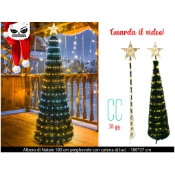 ALBERO DI NATALE 180CM   AUTOMONTANTE CON LUCI