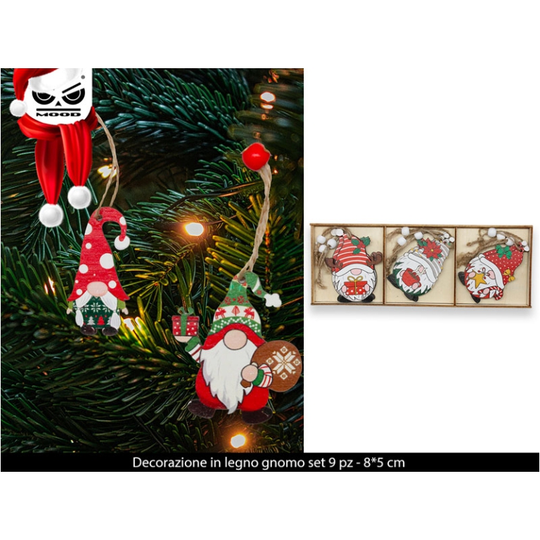 DECORAZIONE BABBO NATALE 9PZ 8X5CM