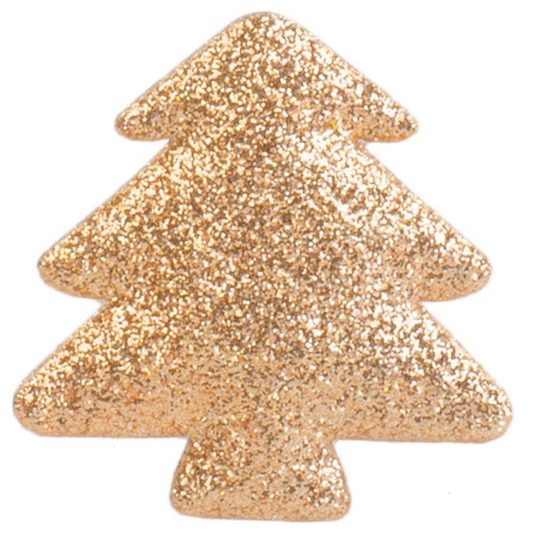 ALBERO GLITTER ORO 6PZ   H5CM CON ADESIVO