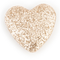 CUORE GLITTER 6PZ 2,6X2,6CM CHAMPAGNE