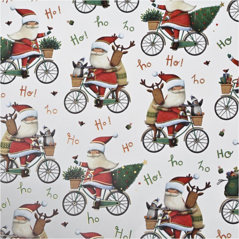 CARTA REGALO 70X100CM    10FG XMAS BABBO NATALE