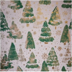 CARTA REGALO 70X100CM    10FG XMAS ALBERI VERDI