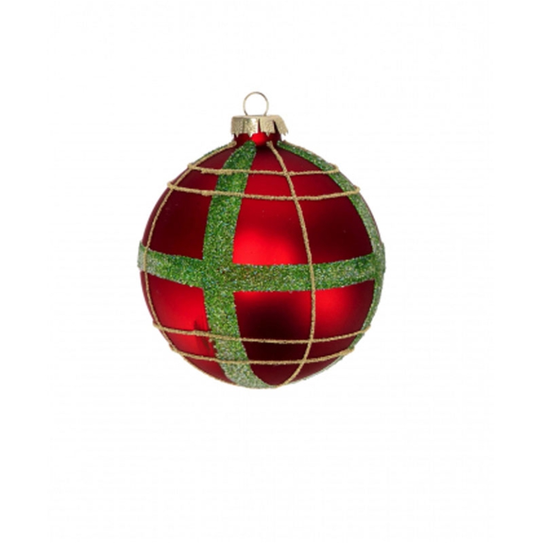 SFERA VETRO TARTAN D10CM 6PZ SOGGETTI ASSORTITI 2