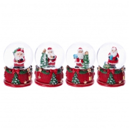 SFERA PALLA DI NEVE BABBO NATALE 4,5X6CM SOGGETTO ASS