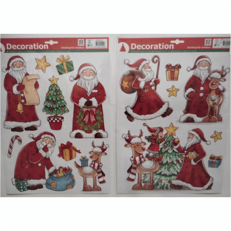 VETROFANIA 41X29CM BABBO NATALE ASSORTITA