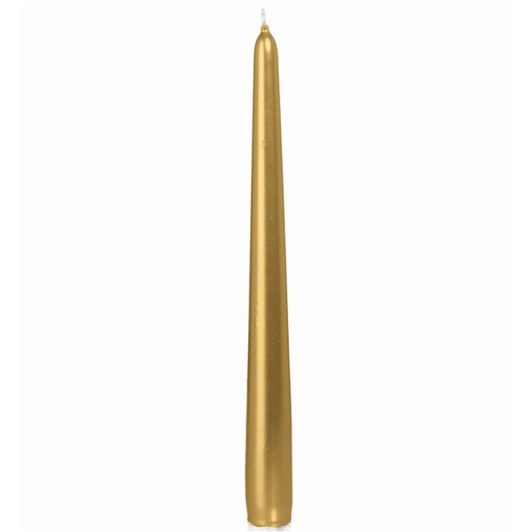 CANDELA CONICA ORO       D25H250MM 12PZ