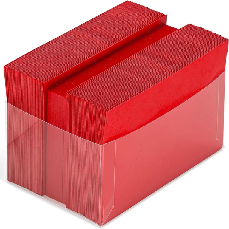 CARTONCINO CON BUSTA 6X8CM 100PZ ROSSO SOVRAPACCO