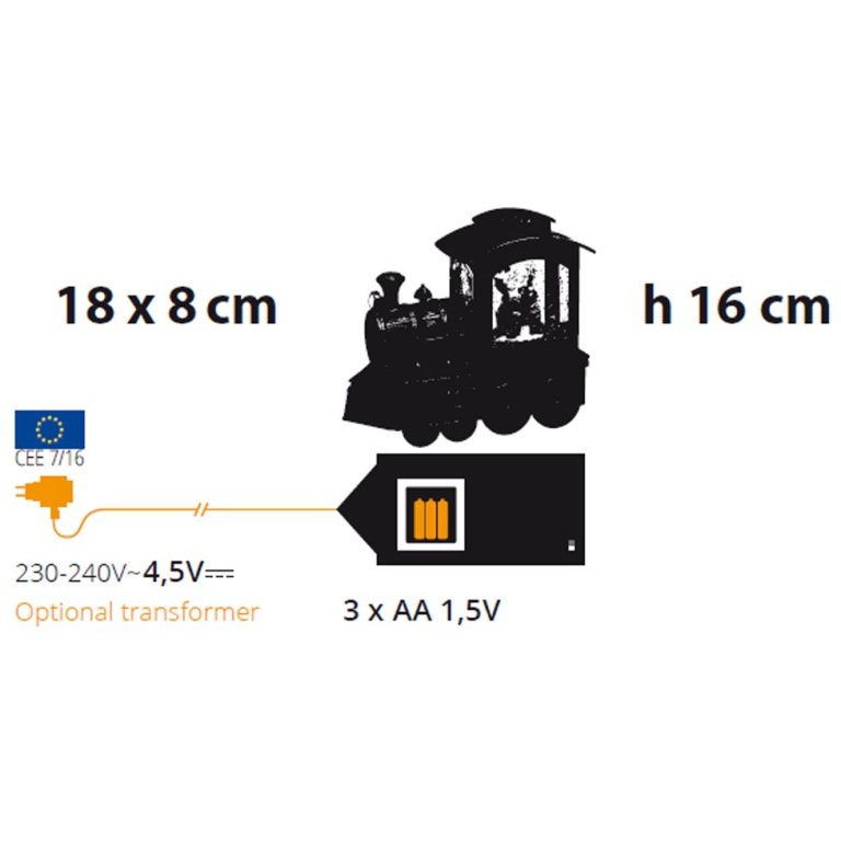 LOCOMOTIVA L18CM GLITTER LED BRUNITA 3